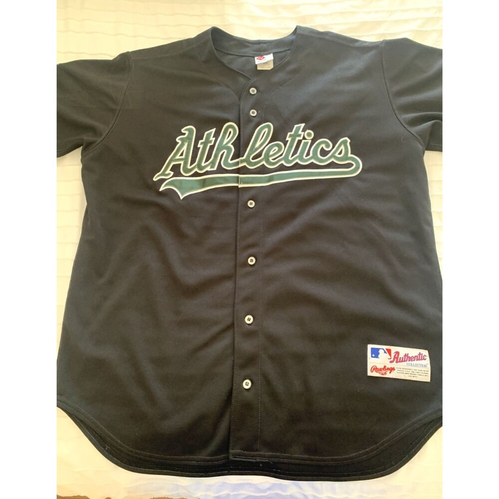 Authentic Oakland Athletics 2001 Alternate Jersey 52 XXL Rawlings A’s AL 100th